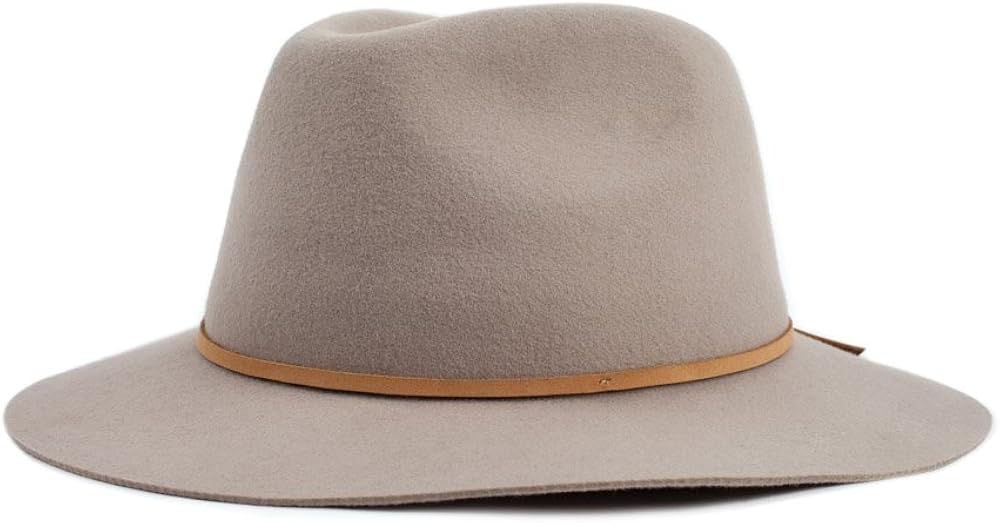 Brixton Men's Wesley Medium Brim Felt Fedora Hat: Clothing