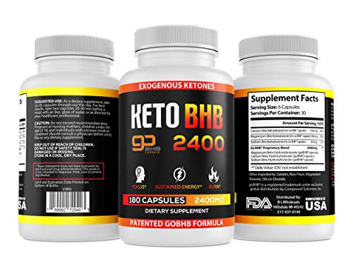 Keto Pills - 3X Dose (2400mg | 180 Capsules) Advanced BHB Burn Diet Pills - Best Exogenous Ketones Supplements Burner - Max Strength Formula, Perfect Carb Blocker for Women & Men