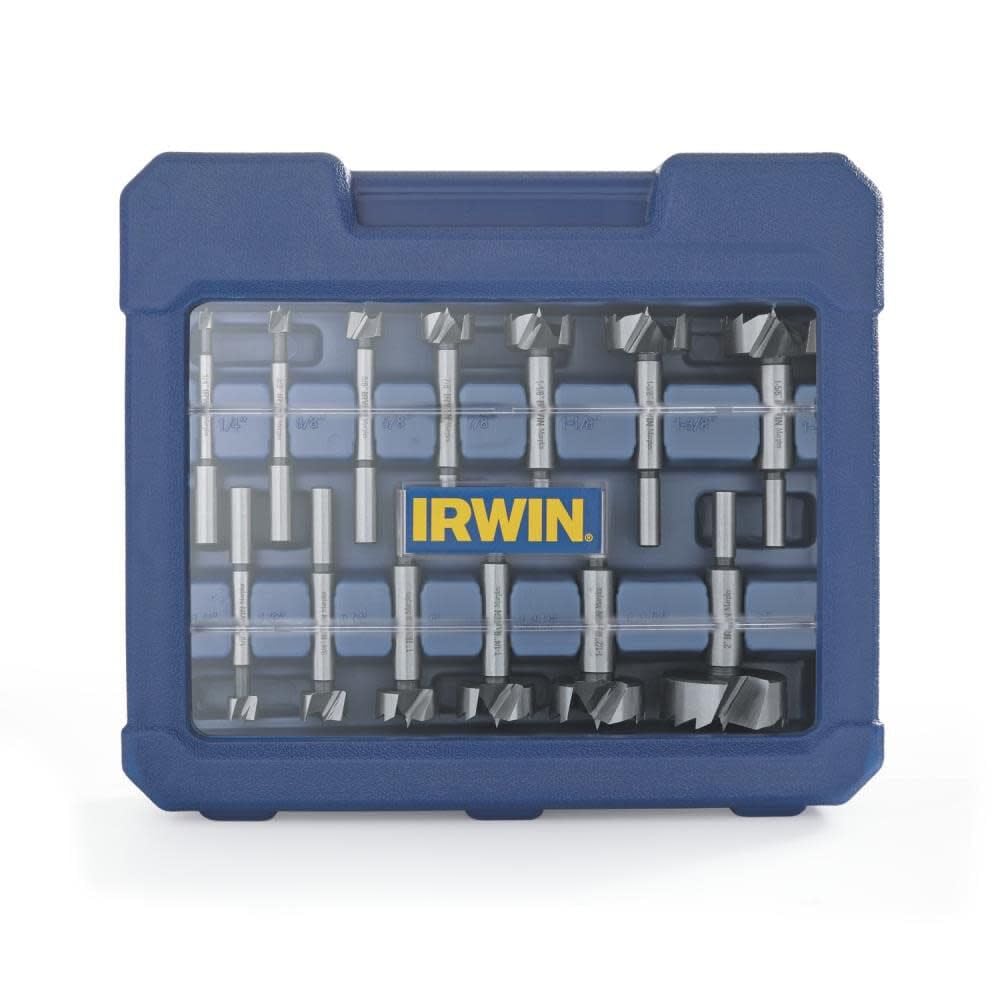 IRWIN Marples Forstner Bit Set, Wood Drill Bits, Made of Carbon Steel, Ideal for Fine Woodworking, Cabinet-making and more, 14 Pieces (1966893)