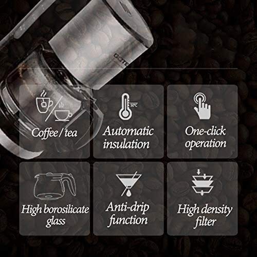 YQGOO Glaskrug Abnehmbare Filterkaffeemaschine Anti-Tropf-Design, handgestanzte Kaffeemaschinen – Bild 6