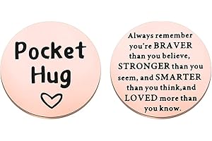 KUIYAI Pocket Hug Token Always Remember You are Braver Than You Believe Token Inspiration Gift Long Distance Relationship Gift