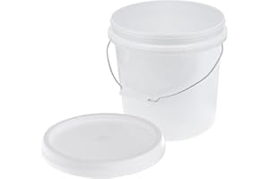 Hohopeti Plastic Bucket 1.5 Gallon with Lid and Handle for Fishing and Paint Storage
