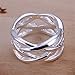NYKKOLA Fashion Jewelry 925 Sterling Silver Finger Ring Hollow Mesh Ring(Q)