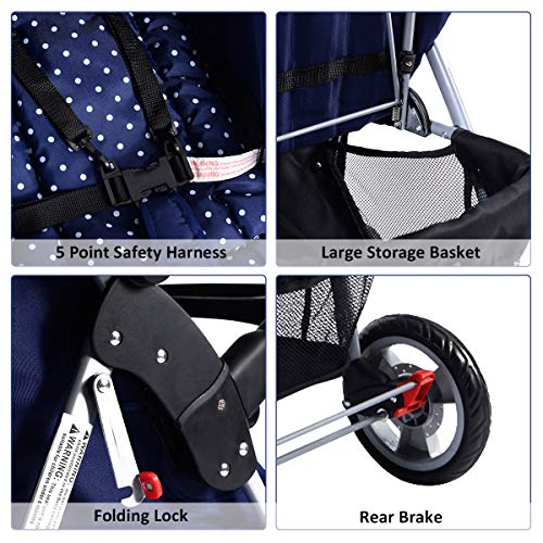 2 Costzon+Stroller+Folding+Pushchair+Canopy