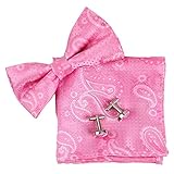 EBC1B04 Best Pattern Economics Silk Pre-tied Bowtie Cufflinks Hanky By Epoint