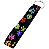 Micandle Colorful Dog Paws Wrist Lanyard Key Chains for Women Wristlet, Short Lanyard Keychain Holder Fob for Car Keys Fashion Wrists