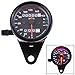 IZTOSS Motorcycle Dual Odometer Speedometer Gauge LED Backlight Signal Light black