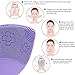 Tsuperb Silicon Face Cleansing Brush Electric Sonic Facial Face Scrubber Silicone Waterproof Safe Use Anti-Aging Facial Massager, Exfoliate Smooth Deep Cleansing Skin Care (Purple)