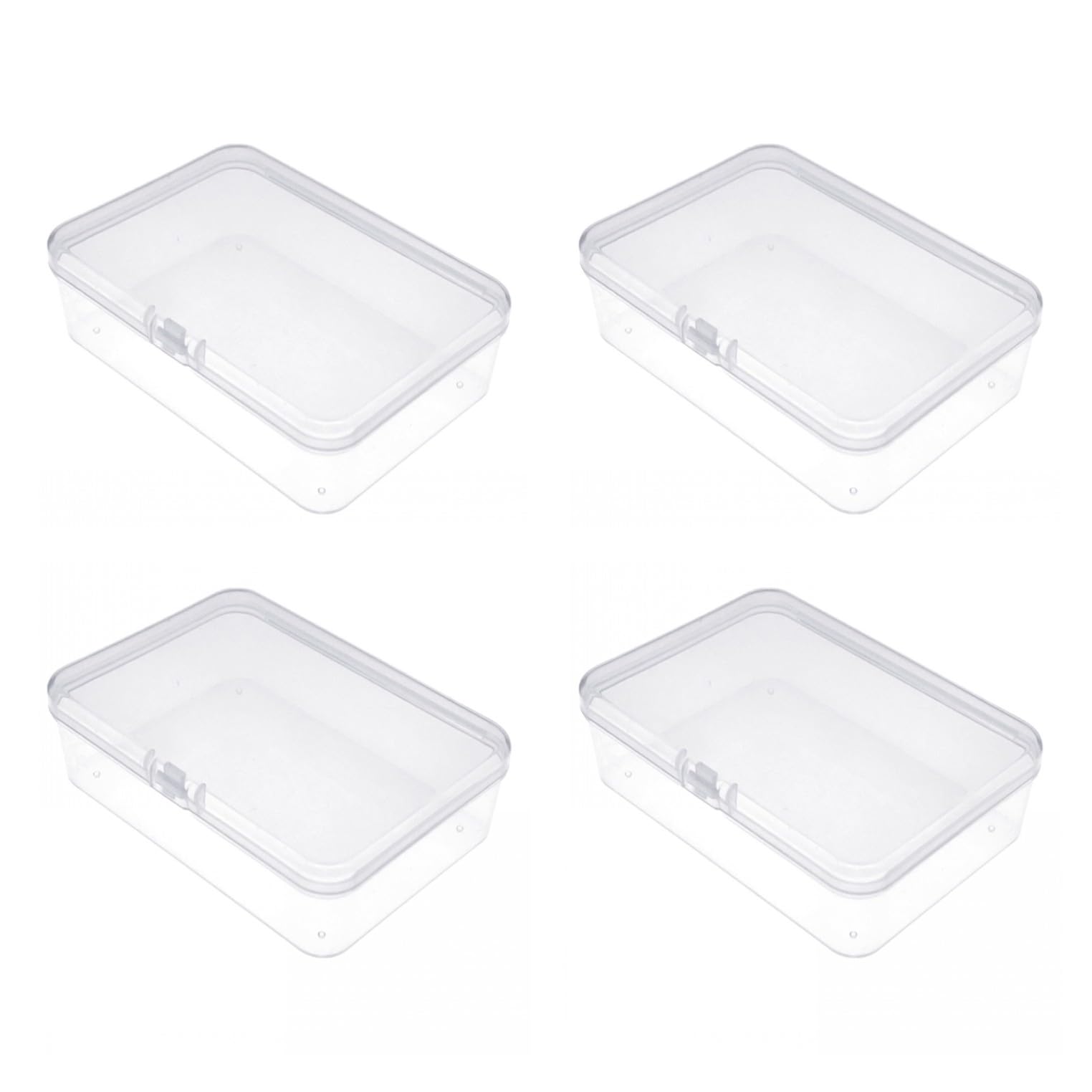 JZK 10.2 x 7.2 x 2.5cm, 4x Playing cards deck holder case box box container, small transparent plastic storage box for trading card, sports card, poker card, board game card