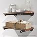 KINGSO 2PCS 9.8'' Industrial Black Iron Pipe Shelf Bracket Wall Mounted Floating Shelf Hanging Wall Hardware Steampunk Decor for Custom Shelf Plumbing Pipe Shelf Restoration Hardware Shelf (2PCS 9.8“)