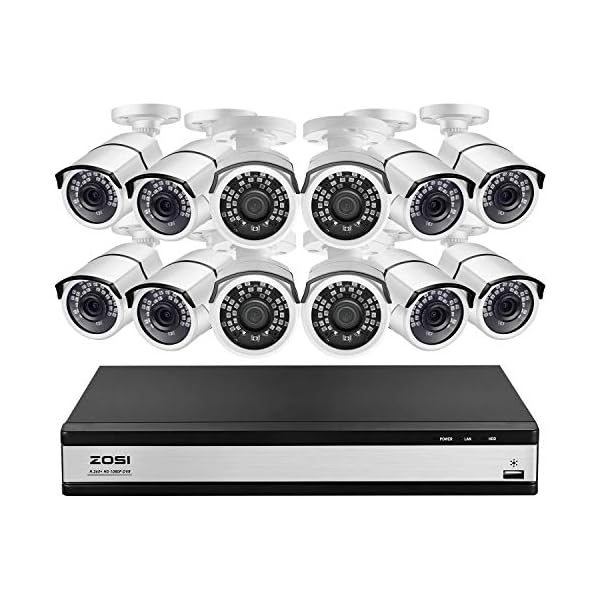 ZOSI H.265+ 1080p 16 Channel Home Security Camera System,16 Channel DVR