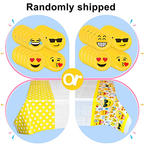 MelonBoat Emoji Party Supplies Birthday Decorations Kit, Plates