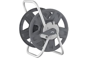YESTAR Water Hose Reel Cart, Holds 65-100 Ft of 5/8 Inch Hose, Grey Wall Mounted Garden Hose Cart, Portable Hose Reel for Convenient Storage and Watering