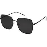 SOJOS Trendy Oversized Square Metal Frame Sunglasses for Women Men SJ1146 | Retro Large Big Flat Lens UV Protection Womens Mens Sun Glasses