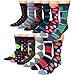 Frenchic Men's Premium Cotton Blend Colorful Patterned Dress Socks (12 Pairs)