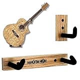 Angled Guitar Wall Hanger Display for Acoustic and Thick Body Guitars -Bare (no finish)