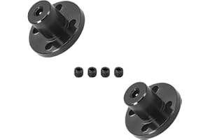 SUPERNINE 3mm Black Rigid Flange Shaft Coupling Connector - Motor Coupler Adapter, Shaft Coupler Union, Durable Flange Shaft Couplings for Industrial Applications - 2Pcs