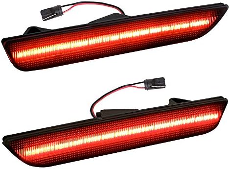 MOFORKIT Smoked LED Side Marker Light Compatible with Ford Mustang 2010 to 2014 Rear