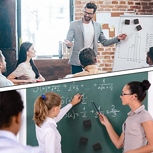Magnetic Dry Erase Erasers 12 Pack For Whiteboard, Small Mini White Board Marker Eraser Bulk Set, Felt Erases Markers With Ease, Must Have Teaching Supplies for Kids and Teachers in The Classroom
