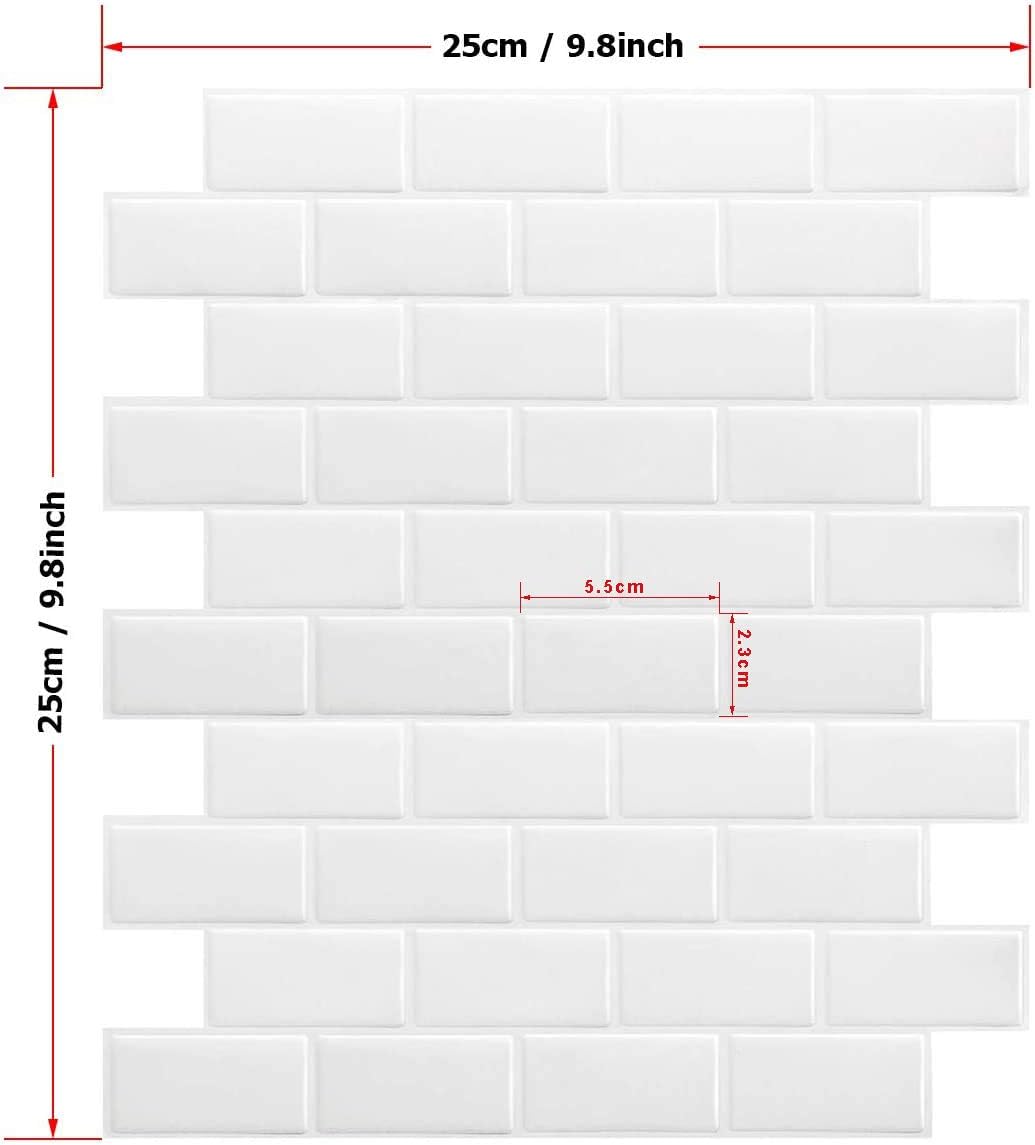 WANWEITONG Self Adhesive 3D Wall Tile Stickers with Marble Design, Stick on Tiles Splashback - Image 4