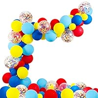 Circus Party Supplies Balloons Arch Kit - 80 Pack Latex Balloons Confetti Balloon Garland Strip Set for Baby Shower, Paw Birthday Party, Carnival Circus Party Decorations