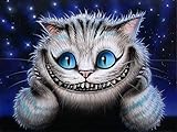 New 5D Diamond Painting Kits for Adults Kids, Awesocrafts Cheshire Cat Starry Sky Alice in Wonderland Partial Drill DIY Diamond Art Embroidery Paint by Numbers with Diamonds (Cat2)