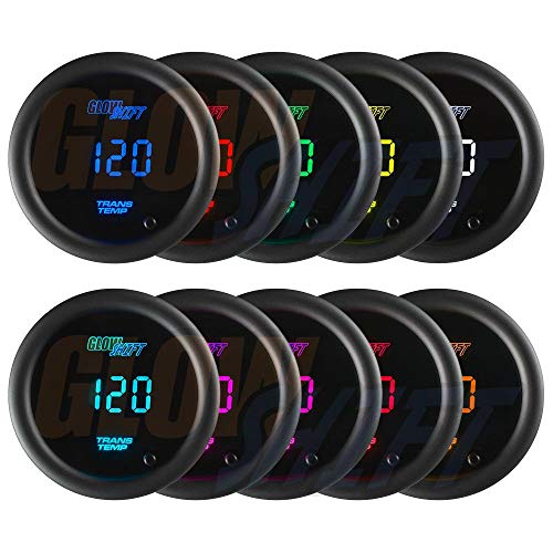 GlowShift 10 Color Digital 300 F Transmission Temperature Gauge Kit