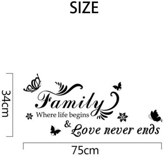 Family Quote Wall Sticker Removable Home Mural Decoration Bedroom Living Room Decal - Image 3