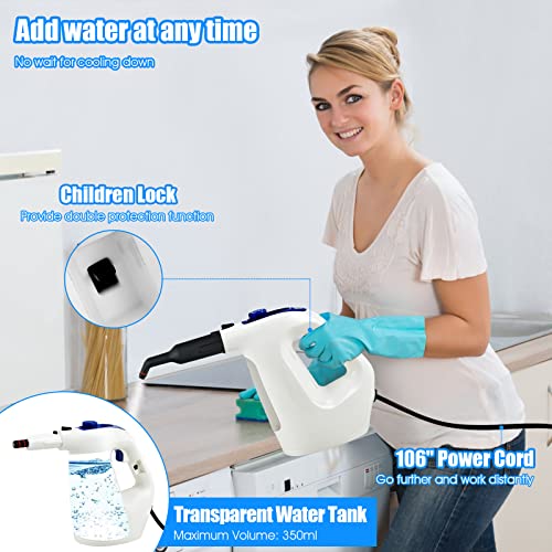 COSTWAY Handheld MultiPurpose Steam Cleaner with 17 Pieces, 350ml Large