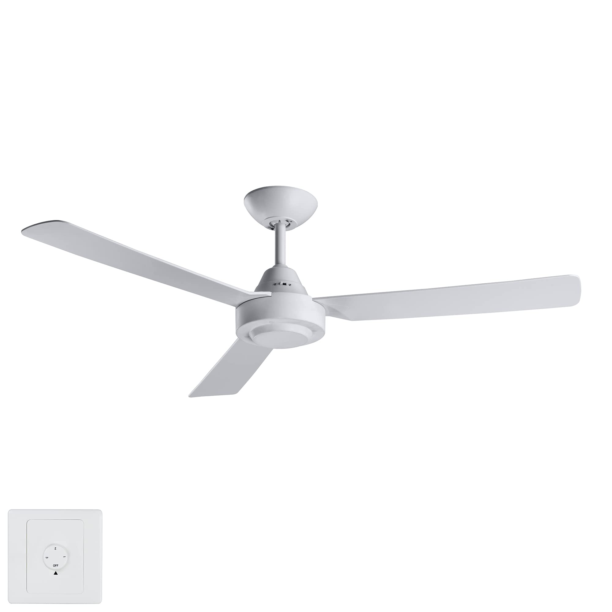 Bayside Calypso Ceiling Fan with 3 Blades Diameter 122 cm Includes Wall Control Ceiling Fan for Indoor and Outdoor Use