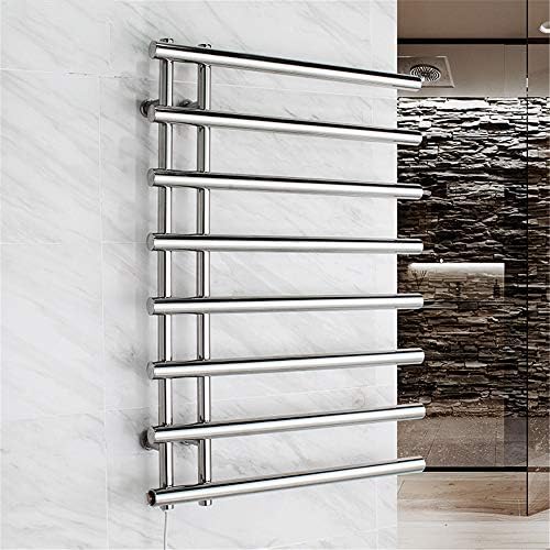 XSGDMN Stainless Steel Towel Rack, Electric Towel Rack Towel Warmer, Wall Mounted Heated Towel Rail Radiator Electric Heated Drying Racks, for Bathroom,Plugin