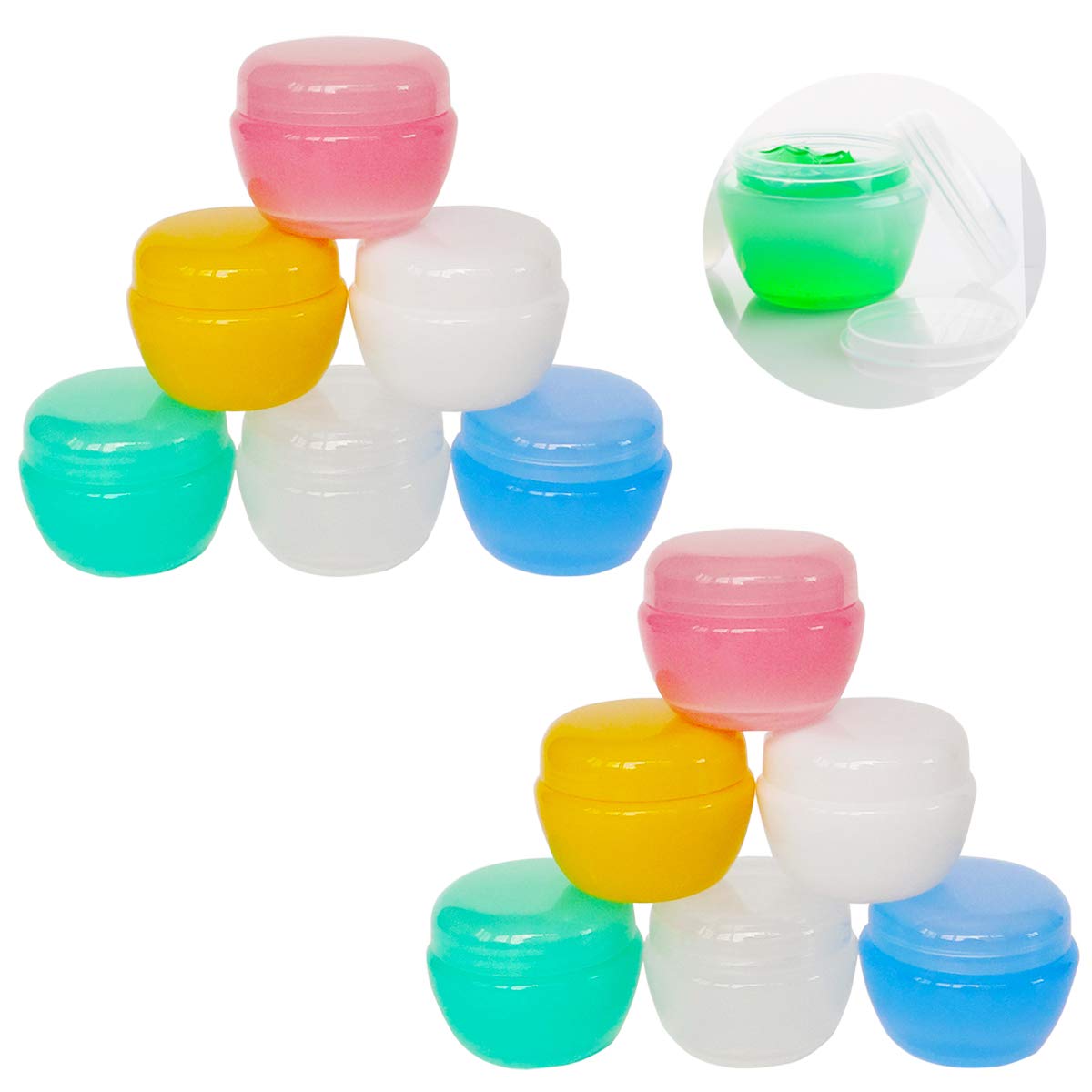 Wopanxye 12pack 30ml Refillable Cosmetic Container, 30g Small Frosted Sample Jars with Inner Liner for Lip Gloss Balm Mascara Oils Creams Bath Lotions Face Makeup Nail Pills, FREE Spatulas & Label