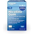 Amazon Basic Care Uncoated Nicotine Polacrilex Gum 2 mg, Original Flavor, Stop Smoking Aid, 310 Count