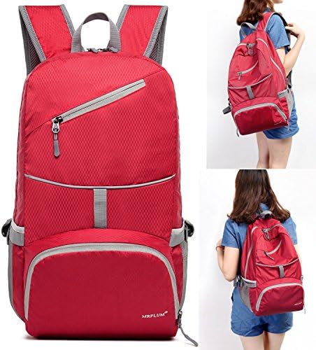 25L-30L rucksack Packable Backpack Light Backpack , Unisex Handy Daypack for Travel &amp; Camping , Outdoor Sports Durable &amp; Folding Backpack (red)