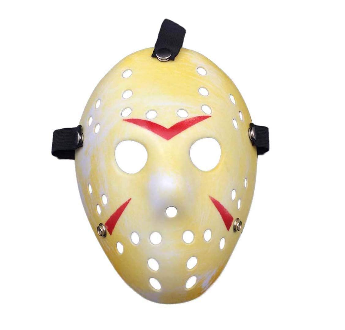 UltraByEasyPeasyStore Ultra Scary Halloween Hockey Mask - Horror Costume & Adults and Kids - Halloween Parties and Events - Perfect Scary Costume Accessory - Serial Killer - Battle Worn