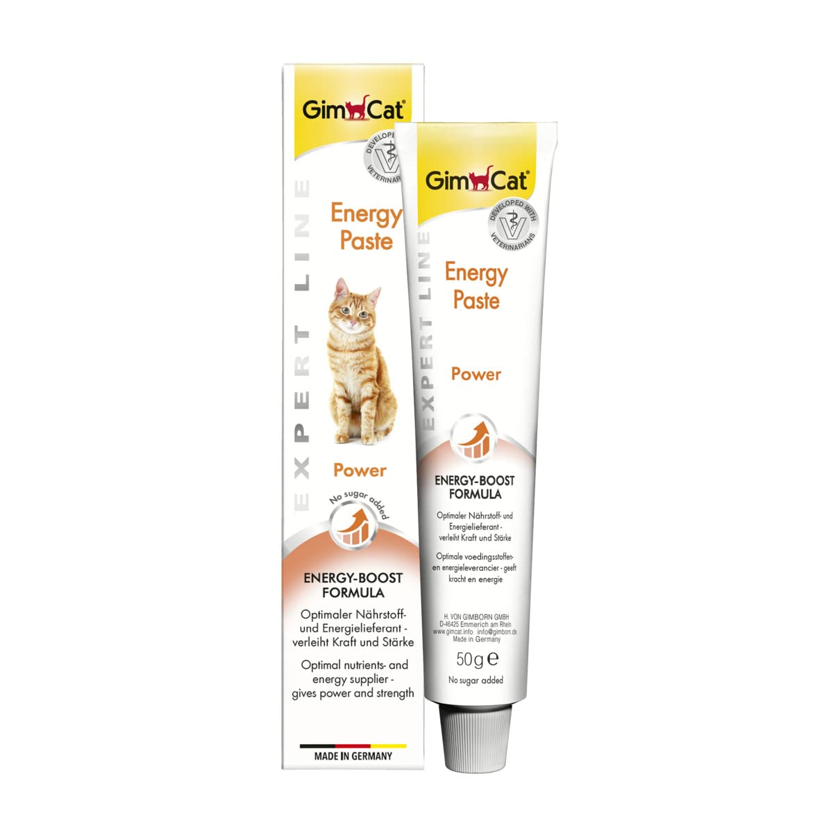 GimCat EXPERT LINE Energy Paste - This functional cat snack provides optimum nutrients and energy - 1 tube (1 x 50 g)