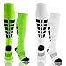 Gifts for Women Sport Compression Socks for Men - Christmas Gift Socks for Running,Sport (White/Green, S/M)