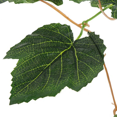 Onpiece Reptile Plants - Artificial Grape Vine Green Leaves Reptile House Decoration Plants - 2.4m for Reptile and Amphibians