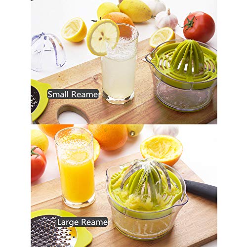 Citrus Juicer Lemon Orange Hand Juicer Lime Manual Press Juicer Squeezer 4-in-1 Non-Slip Kitchen Fruit Juicer With Garlic Grater 12oz