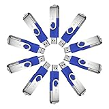 MECO 10Pcs USB Flash Drive 8GB 8G USB 2.0 Memory Stick Fold Storage Thumb Stick Pen Drive Swivel Design Blue