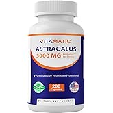 Vitamatic Astragalus Capsules 200 Veg Capsules - 10:1 Astragalus Extract 500mg - Non-GMO, Gluten-Free