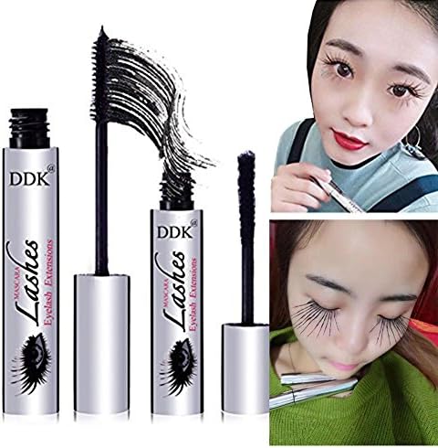 VOOA DDK Waterproof Mascara Eye Black Eyelash Extension 4D Waterproof Slim Eyelash Warm Water Washable Crazy-long Style Fiber Lashes Mascara