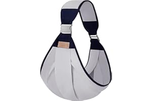 Focenat Baby Carrier for Newborn and Toddler, Comfortable Cotton Baby Wrap Carrier with Adjustable Thick Shoulder, Ergonomic 