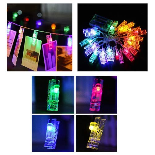 LED Clips Remote String Lights| TANGO FORTUNE 10 Clips LED Battery Operated Multi String Lights| 5 Feet Multi Colour