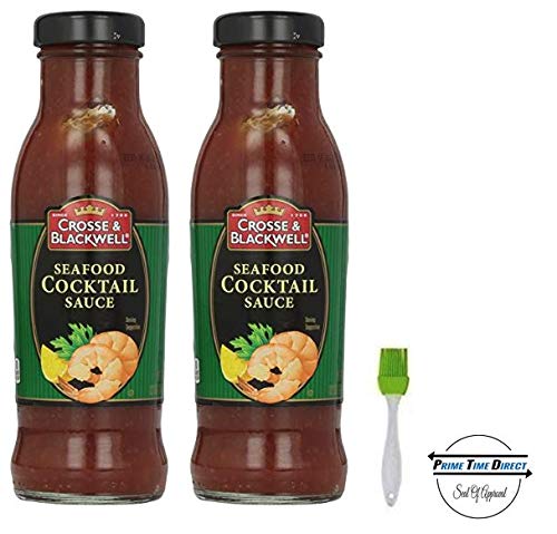 Crosse & Blackwell Seafood Cocktail Sauce, 12 oz (Pack of 2) with Silicone Basting Brush in a Prime Time Direct Sealed Bag