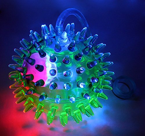 Set of 12 VT Flashing LED Light Up Dual Color Party Favor Squishy Spiky Toy Yo-Yo Balls (Colors May Vary)