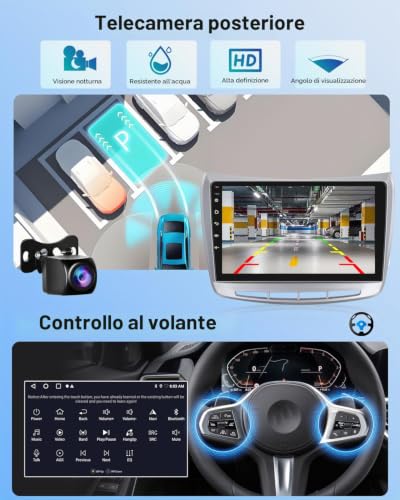 NHOPEEW 2G+64G Car Radio for Lancia Delta 2009-2019 – Wireless Carplay and Android Auto – 9 Inch Car Radio with WiFi GPS Mirror Link FM RDS+ Rear Camera