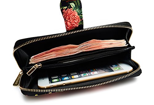 LOVESHE Women wallet RFID Blocking Purse Credit Card Clutch Zip Around Phone Clutch Large Travel Purse Wristlet Bohemian