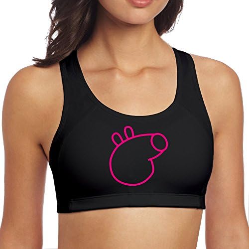 D2 Funny Papa Pig Head Sport Bra Black Size L