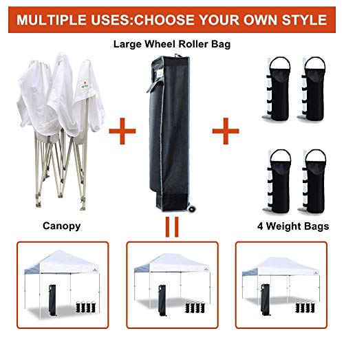 Keymaya 10'x15' Ez Pop Up Canopy Tent Commercial Instant Shelter Canopies Bonus Heavy Duty Weight Bag 4-pc Pack (Forest Green)